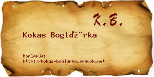 Kokas Boglárka névjegykártya