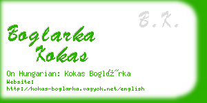 boglarka kokas business card